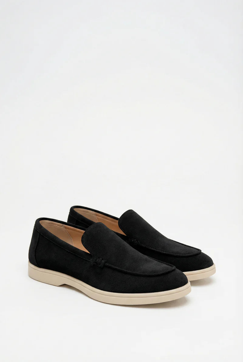 Men’s Suede Loafers Slip-On Casual Round Toe