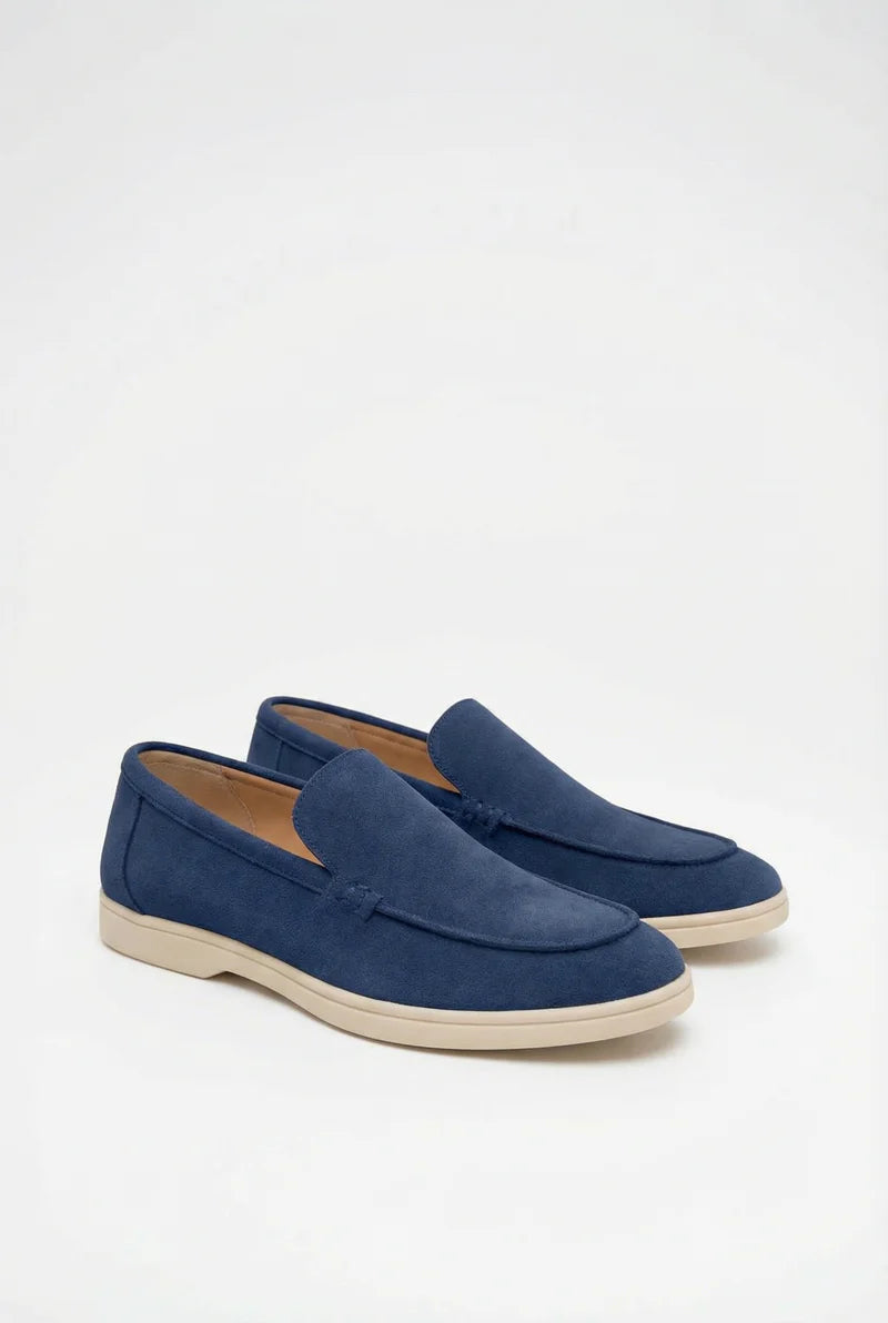 Men’s Suede Loafers Slip-On Casual Round Toe