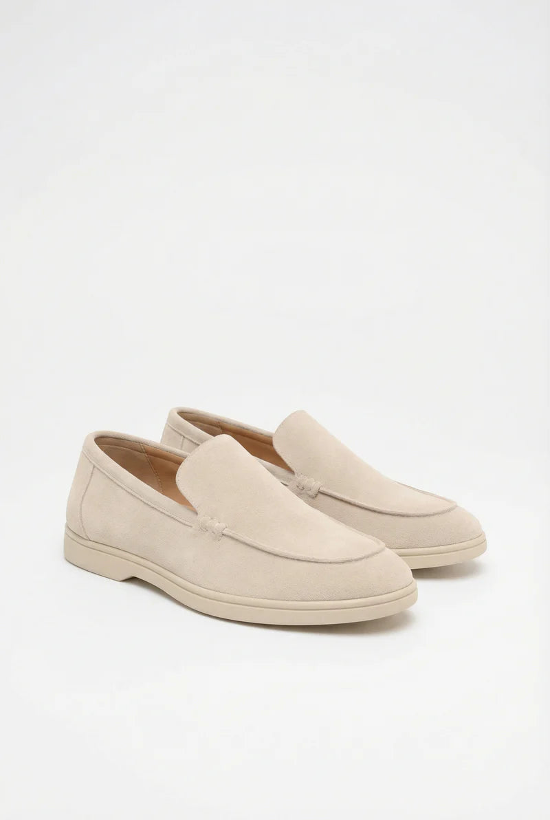 Men’s Suede Loafers Slip-On Casual Round Toe