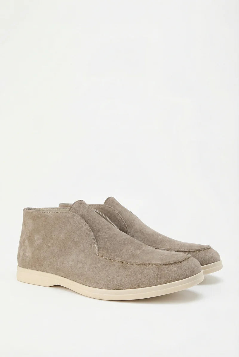 Men’s Suede Loafers Slip-On Casual Round Toe
