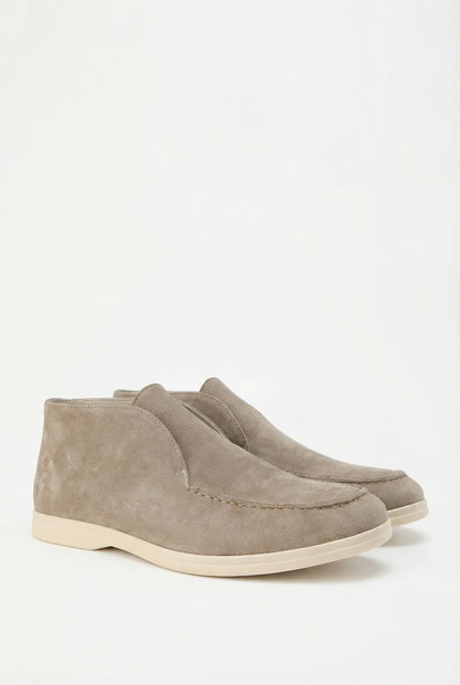 Men’s Suede Loafers Slip-On Casual Round Toe