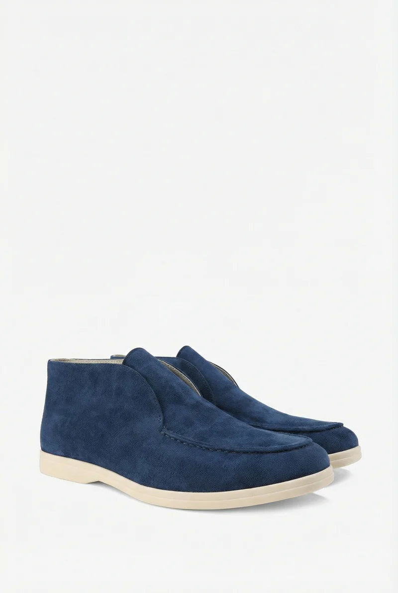 Men’s Suede Loafers Slip-On Casual Round Toe