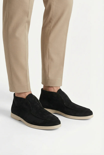 Men’s Suede Loafers Slip-On Casual Round Toe