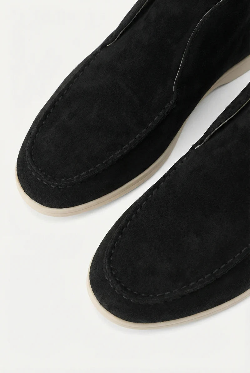 Men’s Suede Loafers Slip-On Casual Round Toe
