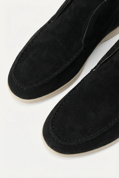 Men’s Suede Loafers Slip-On Casual Round Toe