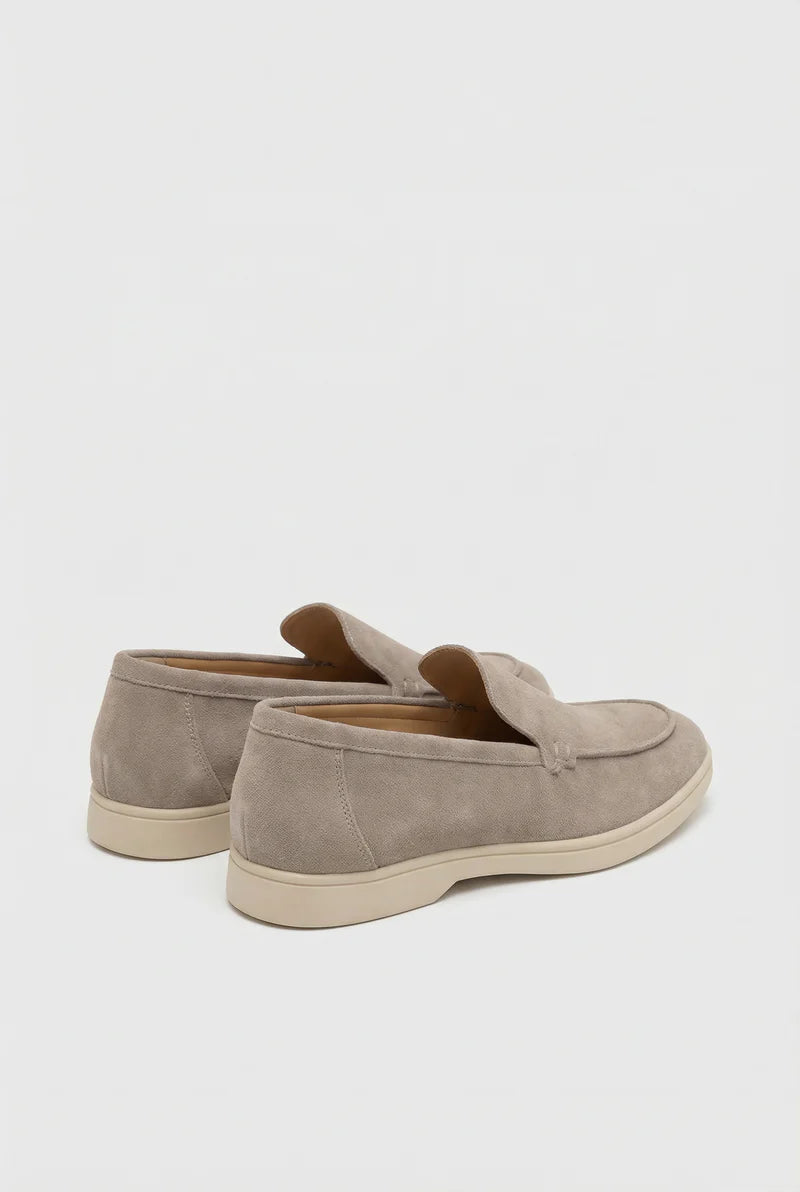 Men’s Suede Loafers Slip-On Casual Round Toe