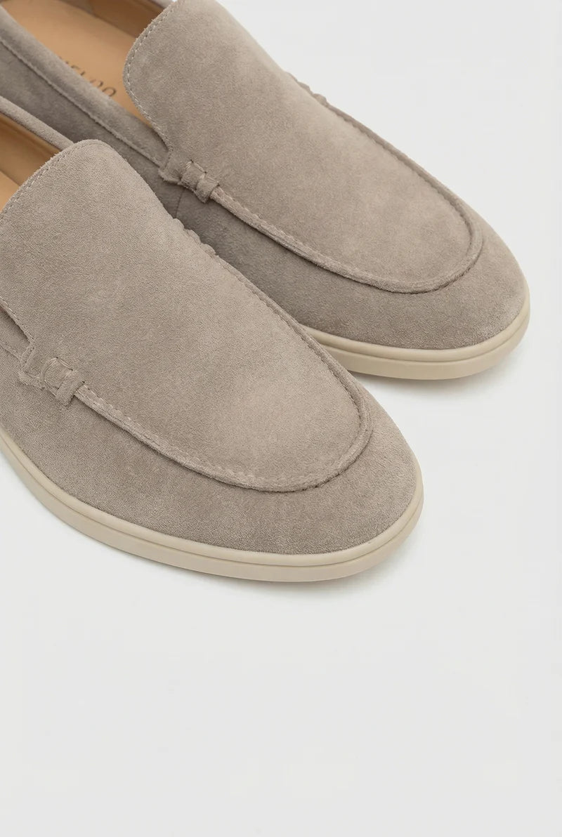 Men’s Suede Loafers Slip-On Casual Round Toe